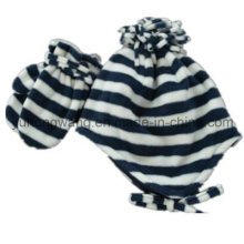 Promotion Lady Knitting Winter Warm Printed Polar Fleece Set